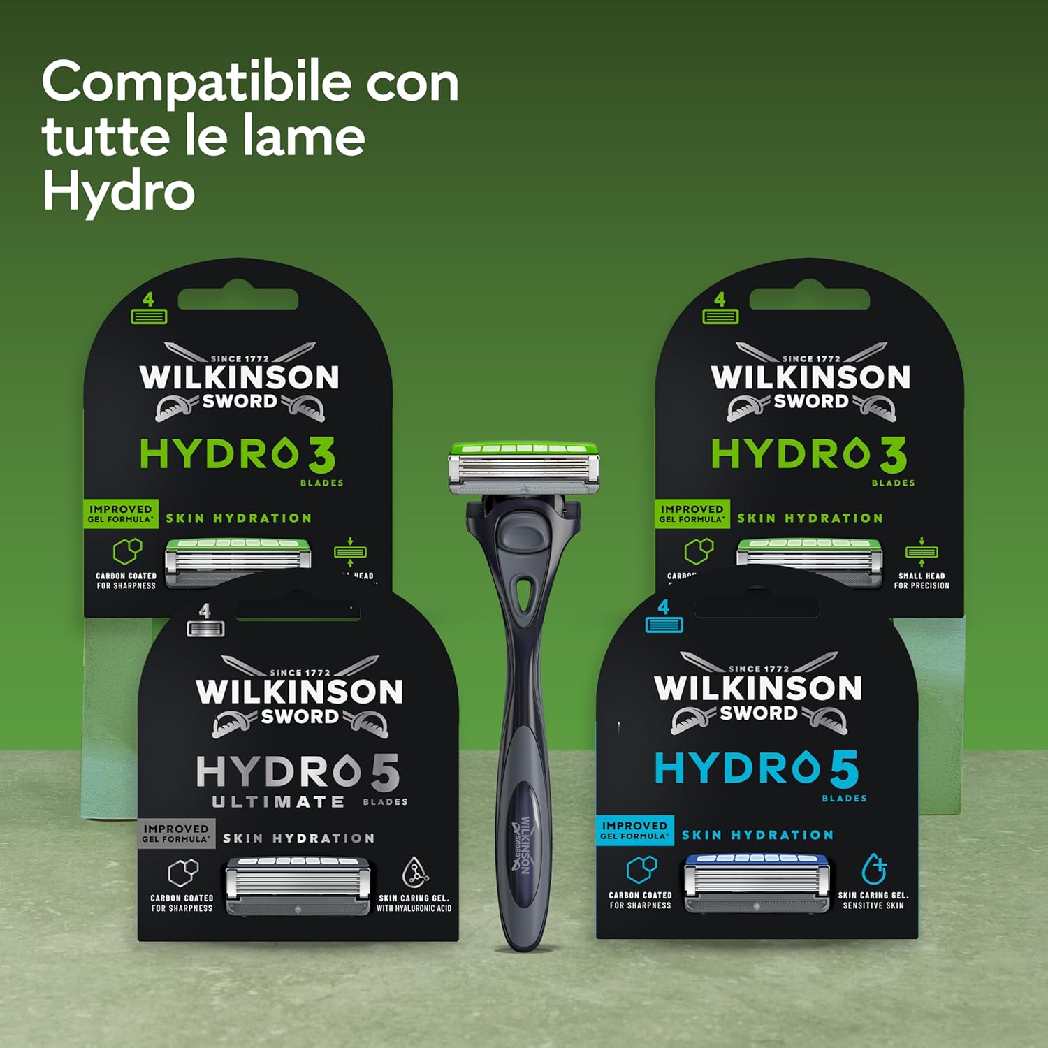 Thumbnail 4 de Wilkinson Sword Hydro 3: rasoio uomo formato convenienza con doppia lubrificazione e lama in carbonio