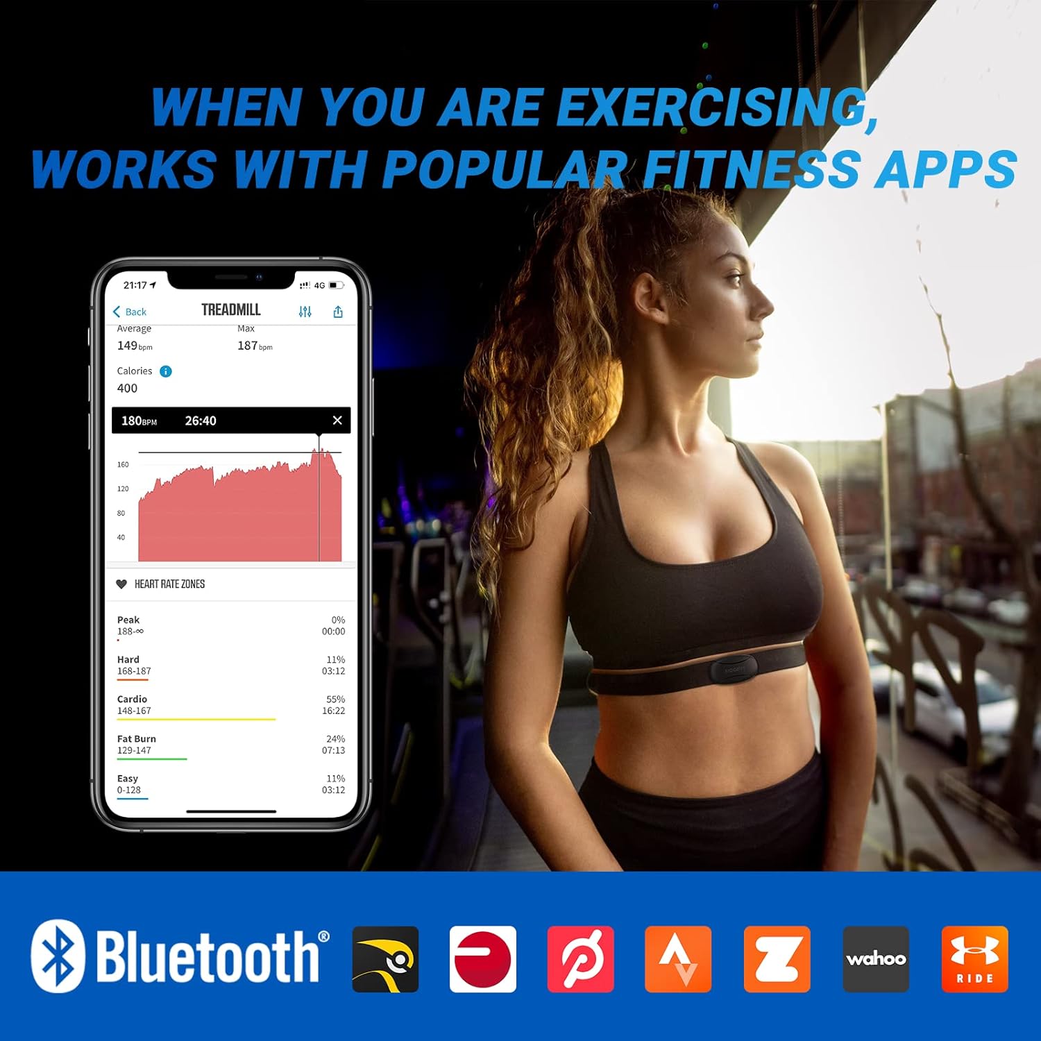 Thumbnail 1 de moofit HR8 chest strap heart rate monitor