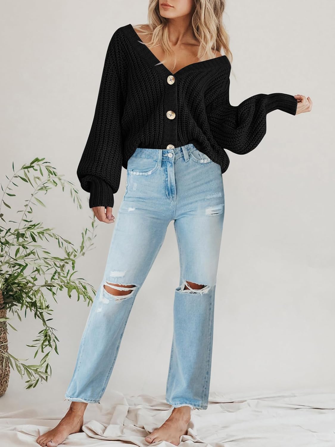 Thumbnail 5 de PRETTYGARDEN Women's Chunky Knit Open Front Cardigan — Loose, Sustainable Comfort