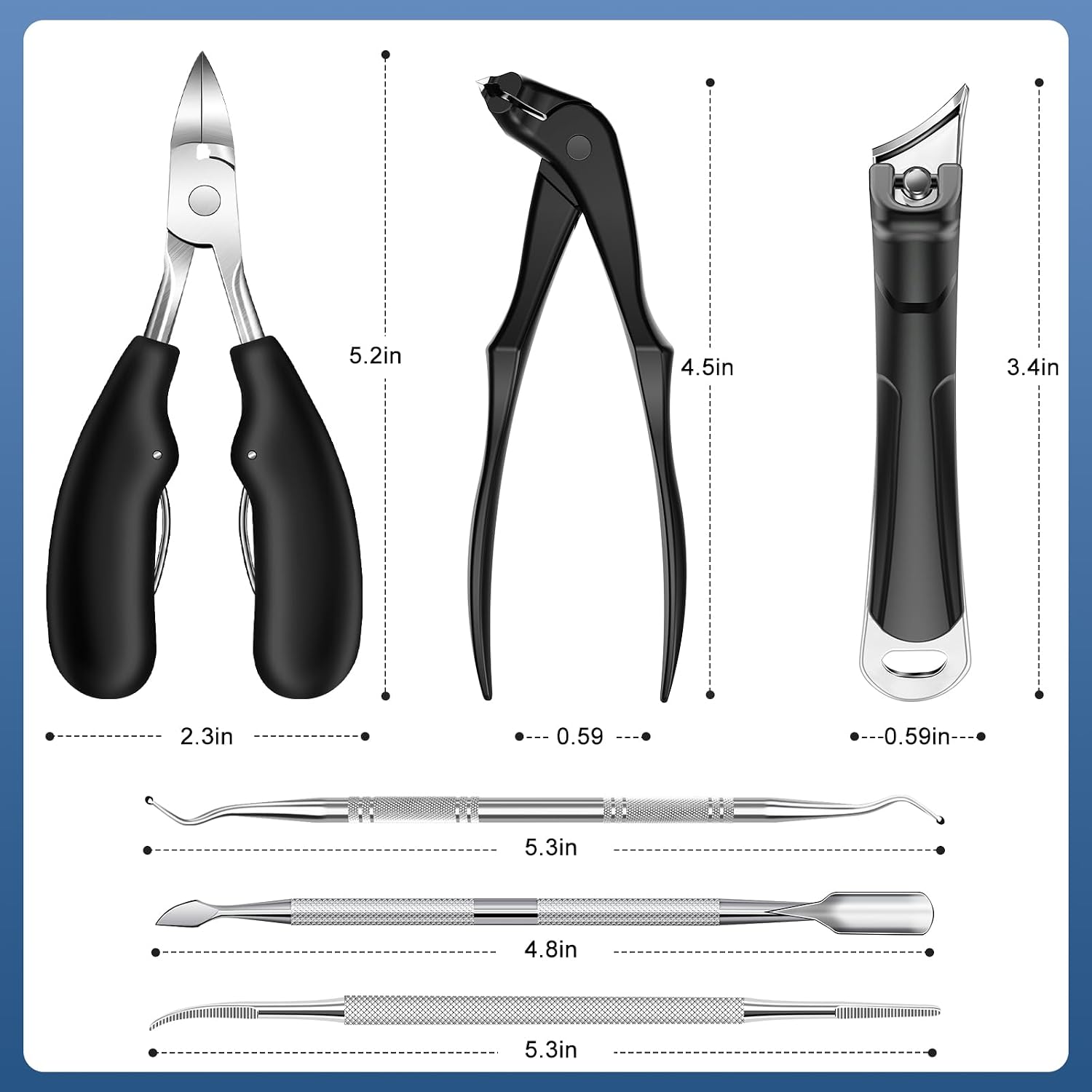 Thumbnail 6 de Nagelknipser für dicke Nägel – Nagelzangen-Set (6-teilig) mit langer Hand, 45°-schräger Klinge & breiter Öffnung