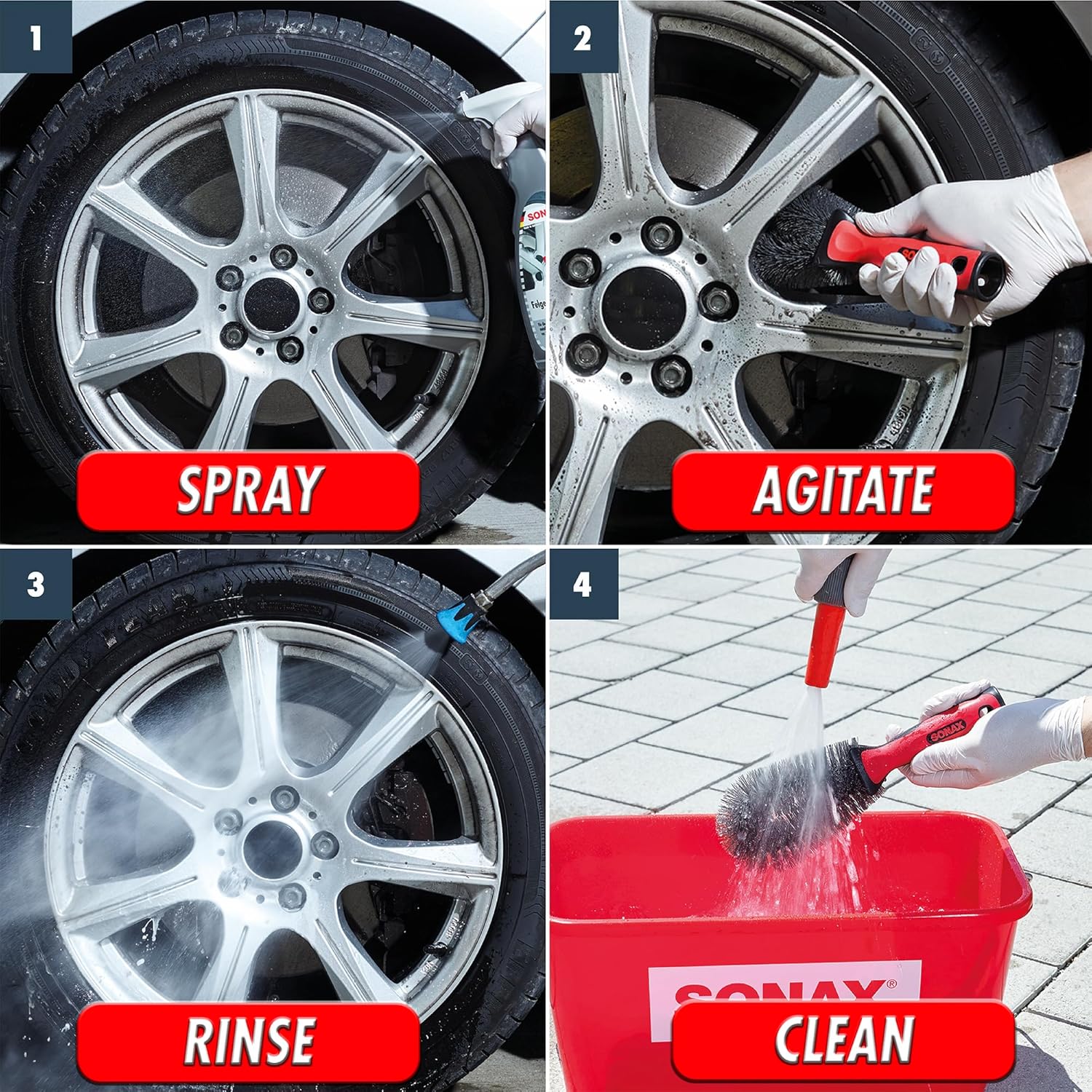 Thumbnail 3 de SONAX Spazzola per Cerchioni (1 Pezzo) – pulizia efficace senza graffi, art. 04179000