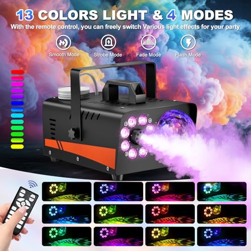 Detalle 2 de Dashsafe 800W Fog Machine with 4500CFM and RGB Disco Lights