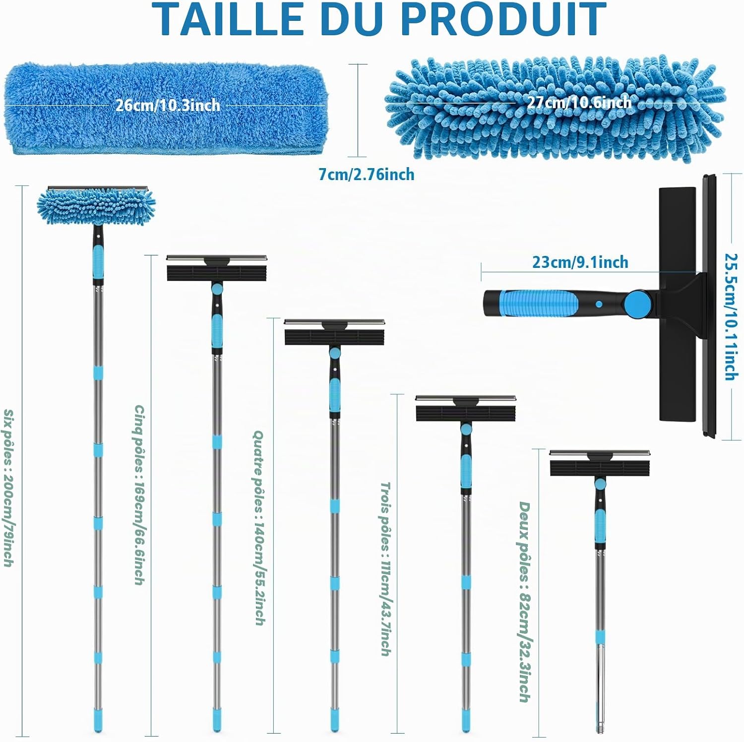 Detalle 2 de Scalnuvyyh raamreinigingsset met telescoopsteel van 2 m en 400 ml glasreiniger