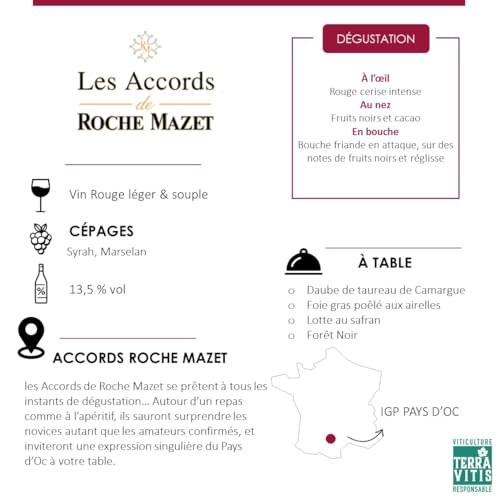 Detalle 2 de Les Accords de Roche Mazet Syrah Marselan Vino Tinto 🍷 (6x75cl)