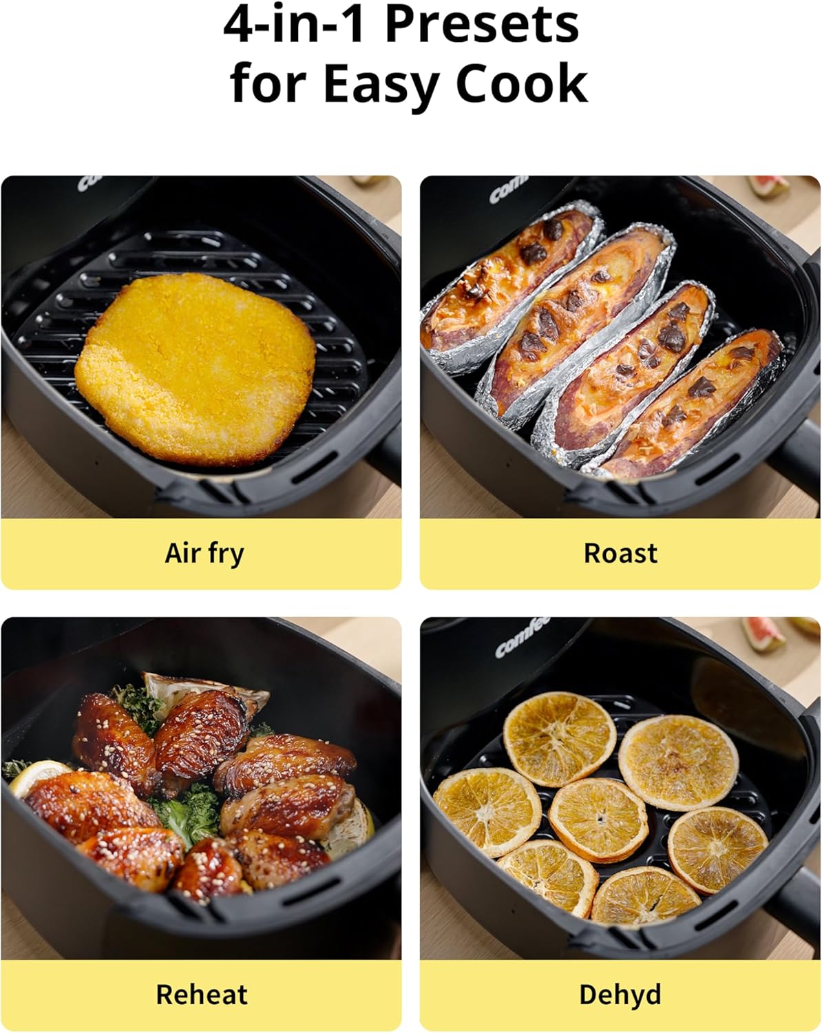 Detalle de COMFEE' Small 2.1 Quart Digital Air Fryer: Compact, Fast, and Easy to Use
