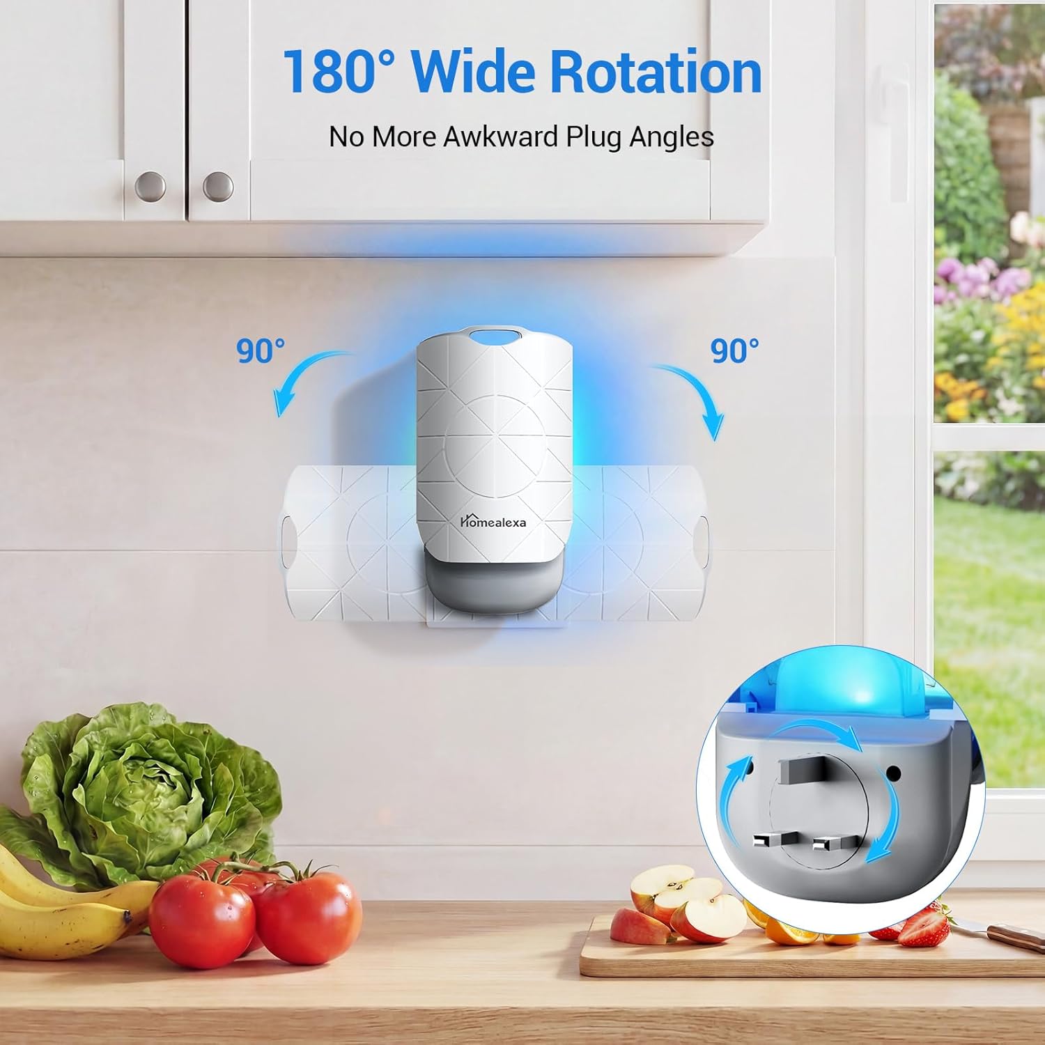 Detalle de Homealexa Fruit Fly Trap Indoor (Plug-in LED UV Fly Catcher) with 1 Device + 6 Refills