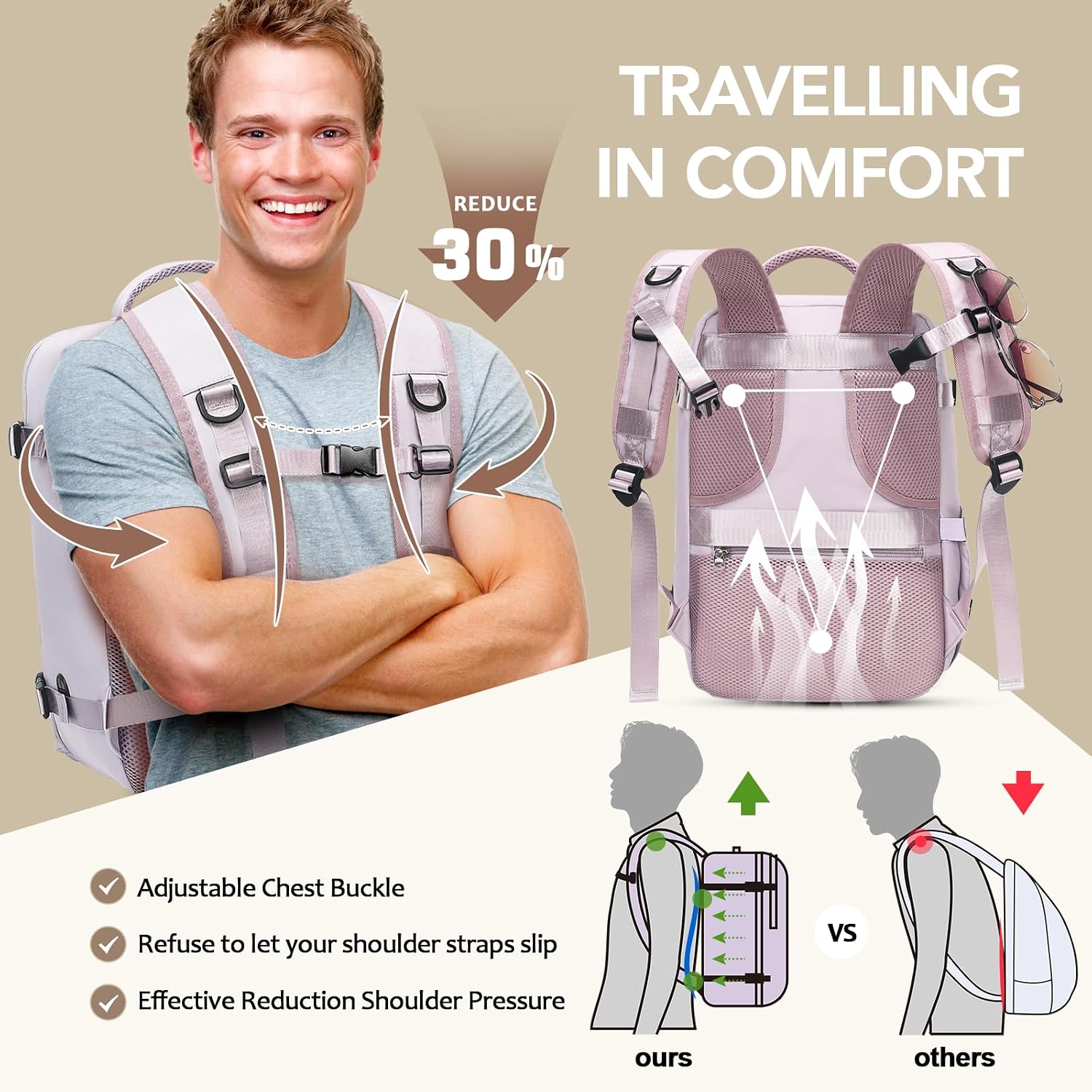 Detalle de Xkdoai cabin bag 45x36x20 underseat