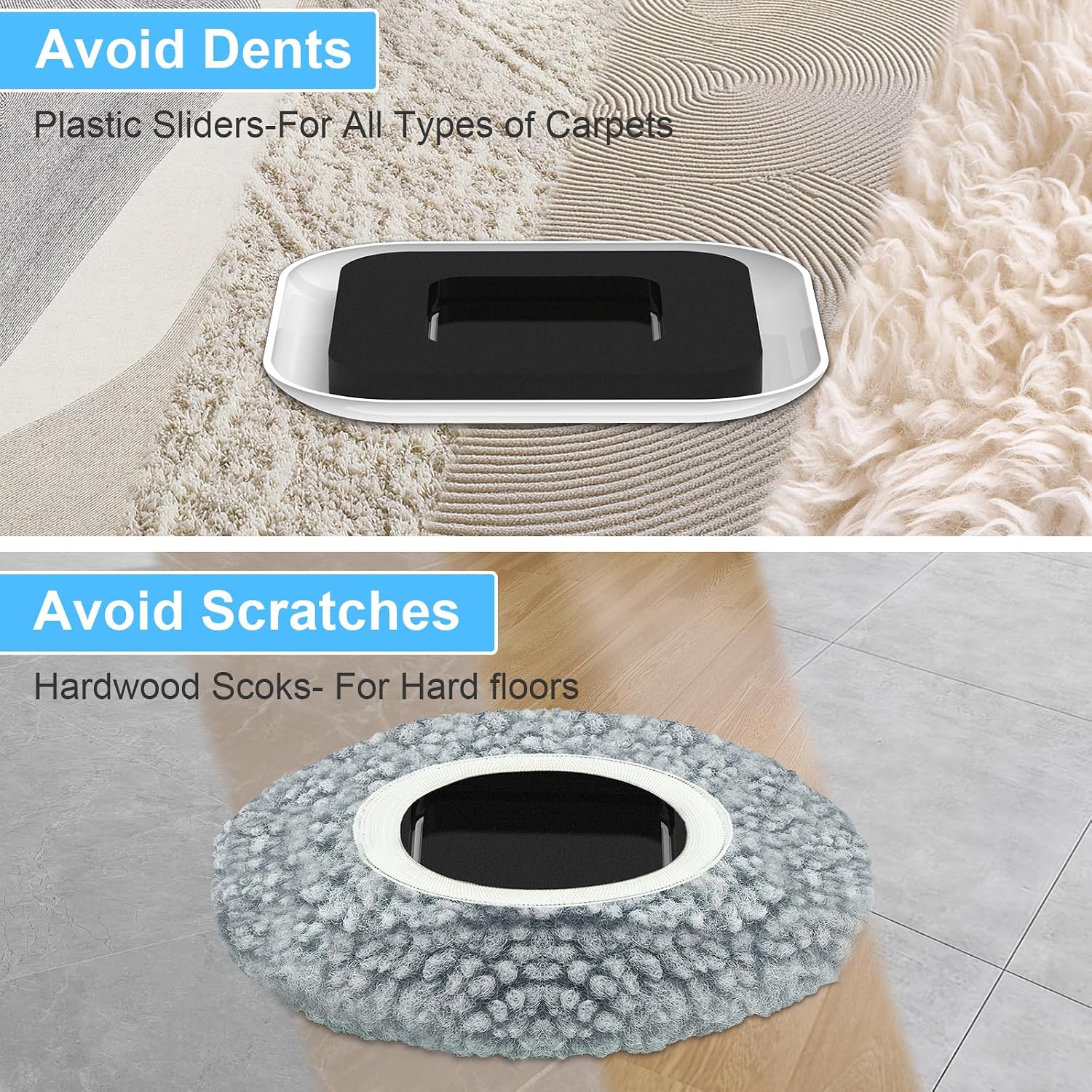 Detalle de Kiss Core HK 3-in-1 Furniture Sliders Kit with Carpet Pads and Floor Socks