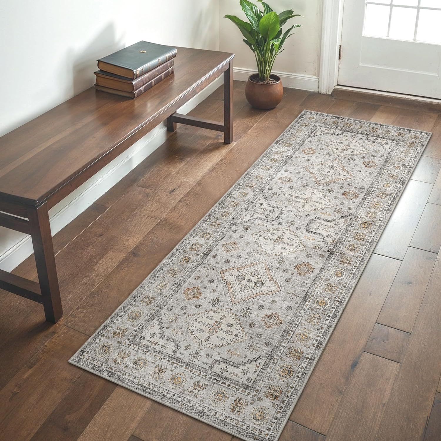 Thumbnail 6 de GENIMO Washable Rug 200x290cm – extra large non-slip floral carpet for living rooms and home offices