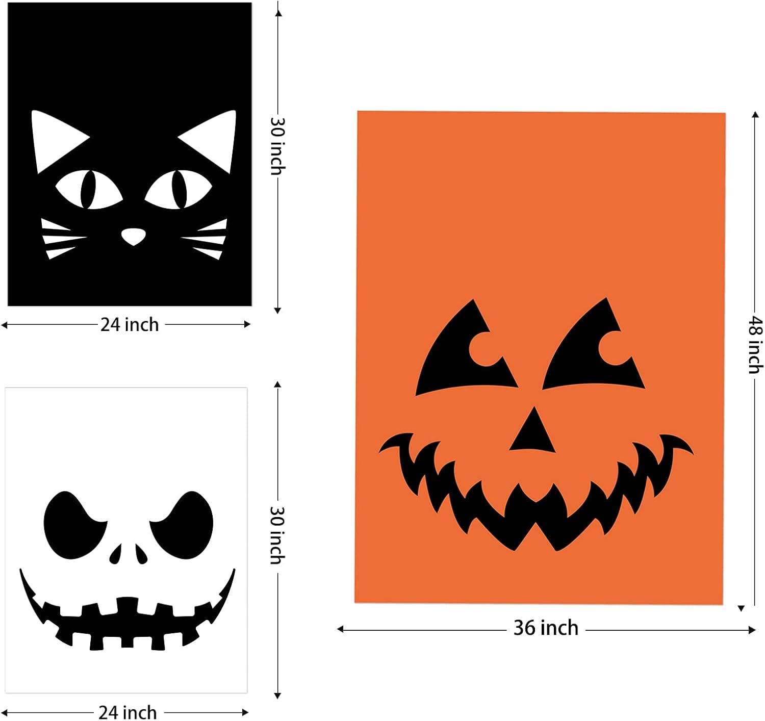 Detalle de Giiffu 9-Pack Halloween Leaf Lawn Bags with Twist Ties, Pumpkin, Cat and Ghost Designs