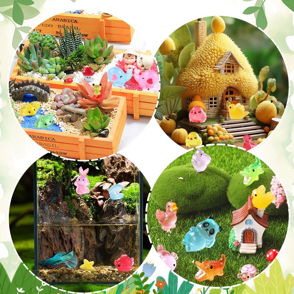 Thumbnail 4 de XIMISHOP 164PCS Mini Luminous Resin Animals 🐻