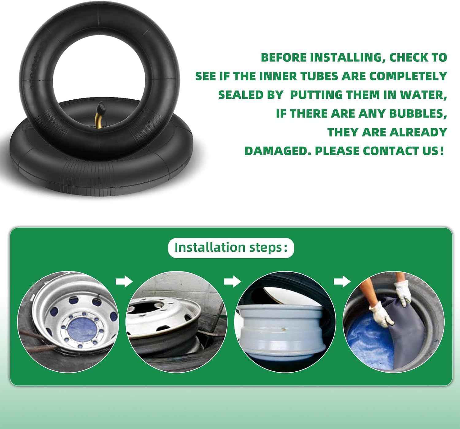 Detalle 2 de MEAOR 2Pcs 13x5.00-6 Inner Tube with TR87 Angled Valve Stem — Replacement for Razor Dirt Quad and More