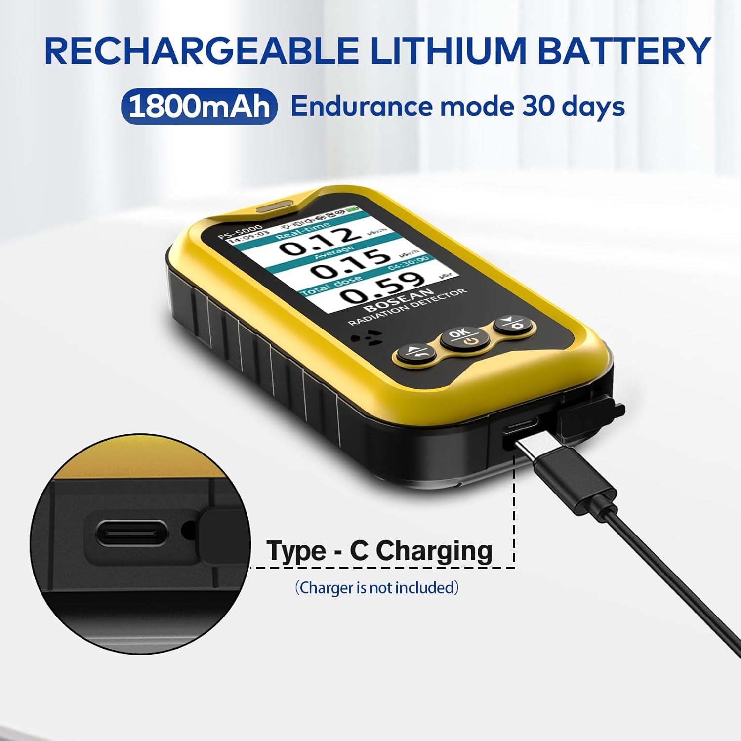 Detalle de MOESAPU FS5000-2 Geiger Counter with Colour TFT Screen and Beta, Gamma & X-ray Detection