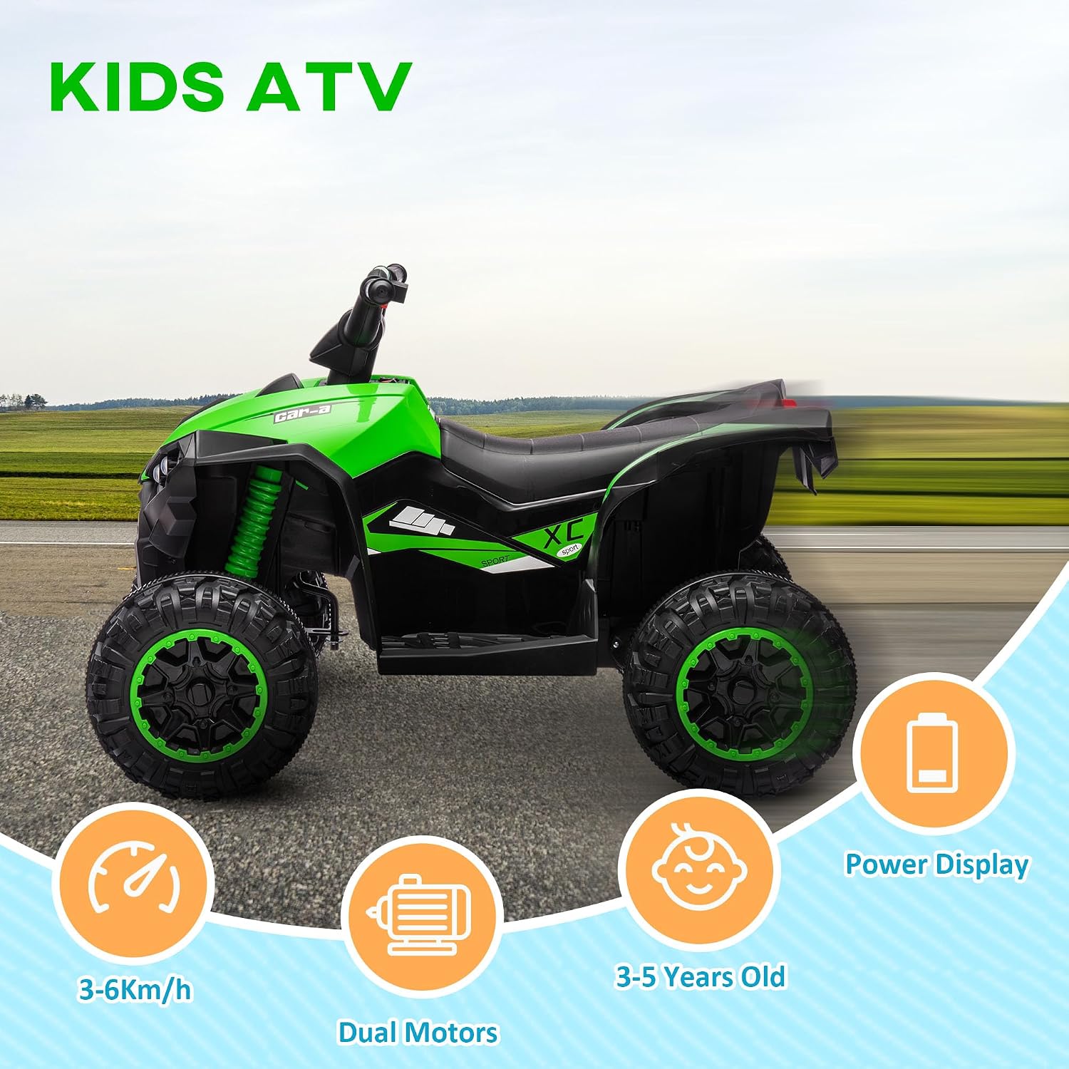 Thumbnail 2 de HOMCOM 12V Electric Quad Bike for Kids: Safe, Fun Ride-On for Ages 3–5