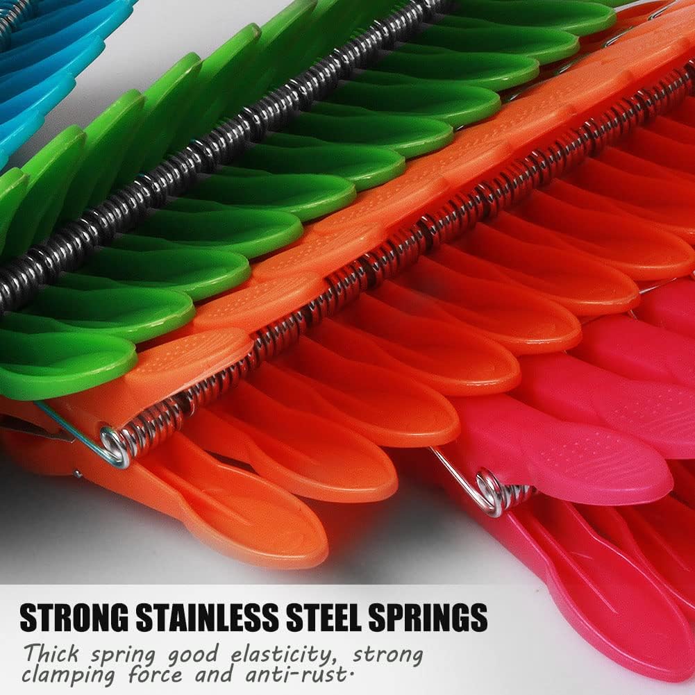 Thumbnail 3 de Clothes Pegs, 52-Pack with Durable Springs for Washing Line – 4 Colour Non-Slip Plastic Laundry Clips