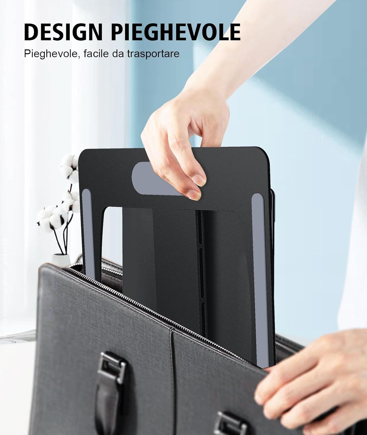 Thumbnail 3 de Glangeh Supporto PC Portatile: piedistallo pieghevole in alluminio per 10–16'' con 8 livelli di altezza, ergonomico e ventilato