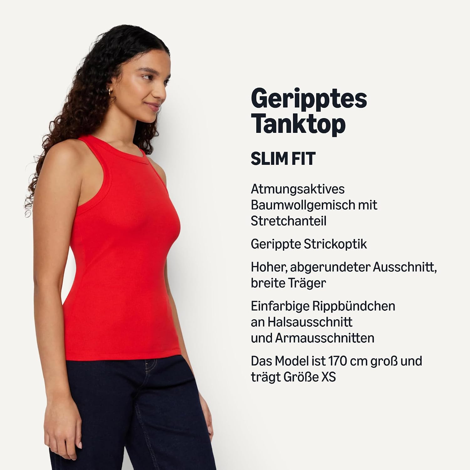 Detalle 2 de Amazon Essentials Damen Slim-Fit-Tanktop mit Rippstrick – vielseitiges Oberteil aus Baumwollmischung