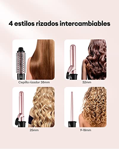 Detalle de CkeyiN Rizador Profesional 4 en 1 con Barriles Cerámica 💇♀