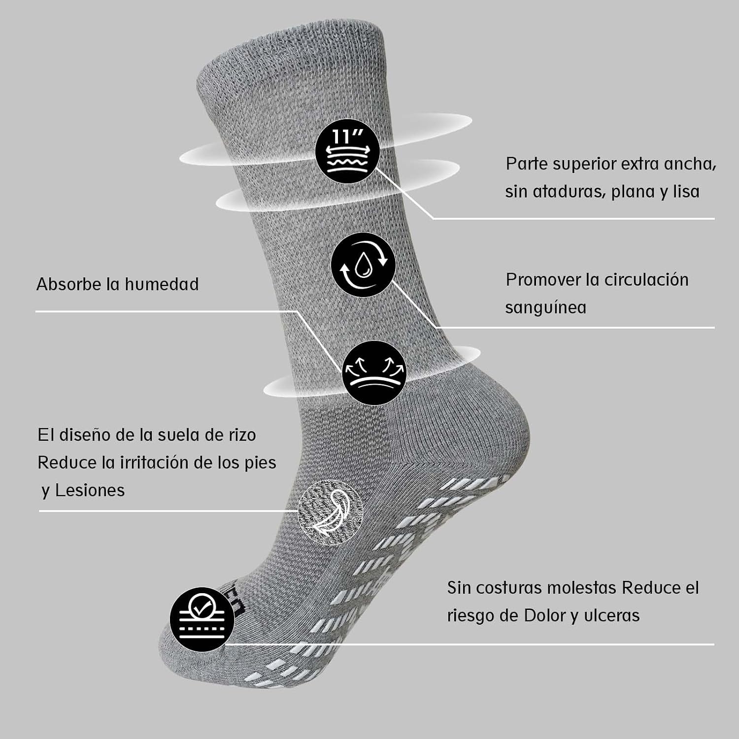 Thumbnail 2 de LOFIR Calcetines diabéticos sin costuras 4 pares