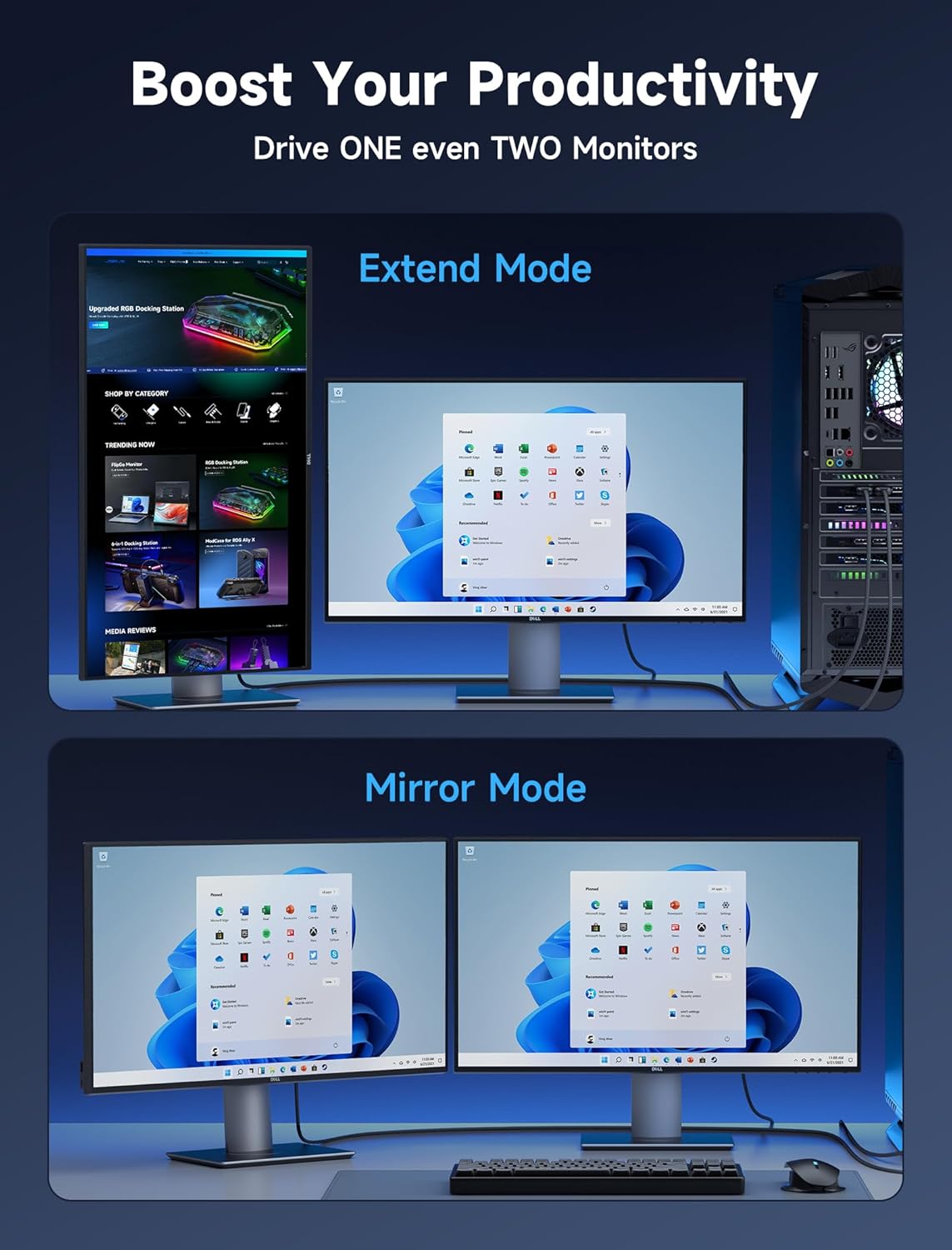 Thumbnail 5 de JSAUX 4K DisplayPort to HDMI Cable (1m) – DP to HDMI with Audio/Video for Monitors, Projectors and TVs