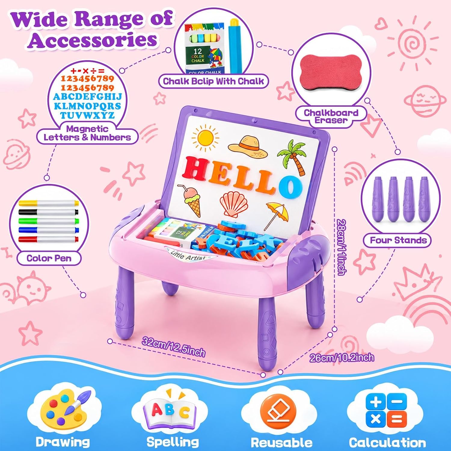 Detalle 2 de Cokzer Magnetic Drawing Board 12.5 in 🎨