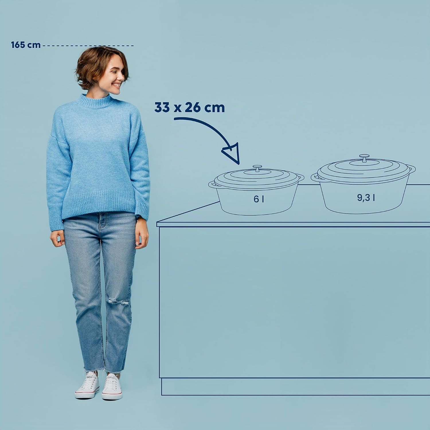 Detalle 1 de Kela Calido 12473 żeliwna brytfanna emaliowana z pokrywką, owalna