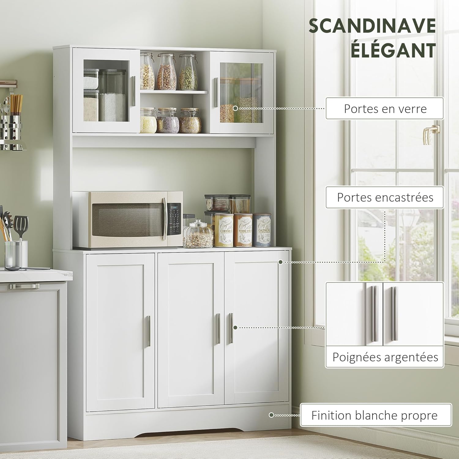 Thumbnail 5 de HOMCOM Armoire de Cuisine 108 x 35 x 180 cm