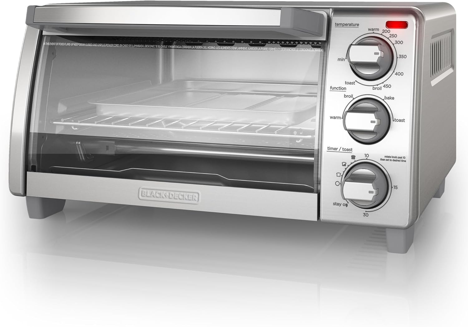 BLACK+DECKER TO1760SS 4-Slice Toaster Oven