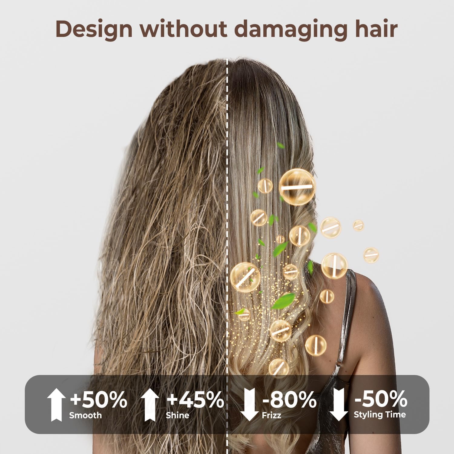 Detalle de Hairstyler Set, 5 in 1 Air Styler – Negativionen-Haartrockner mit Lockenstab und Aufsätzen