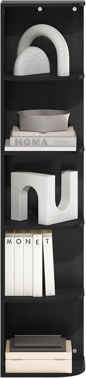Thumbnail 4 de Furinno Pasir: Libreria ad angolo a 5 ripiani, colore Blackwood