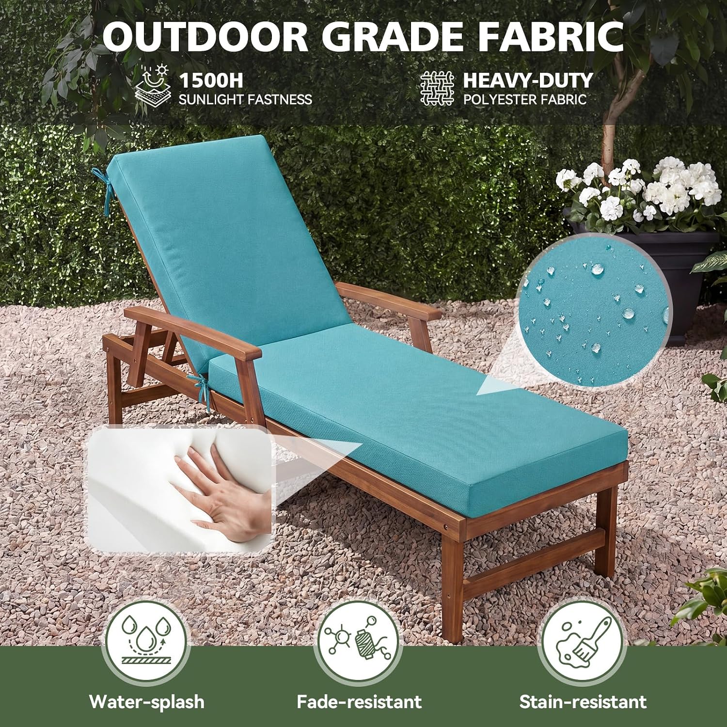 Detalle 2 de Aoxun Chaise Lounge Cushion 72 x 21 x 3.5 Inches