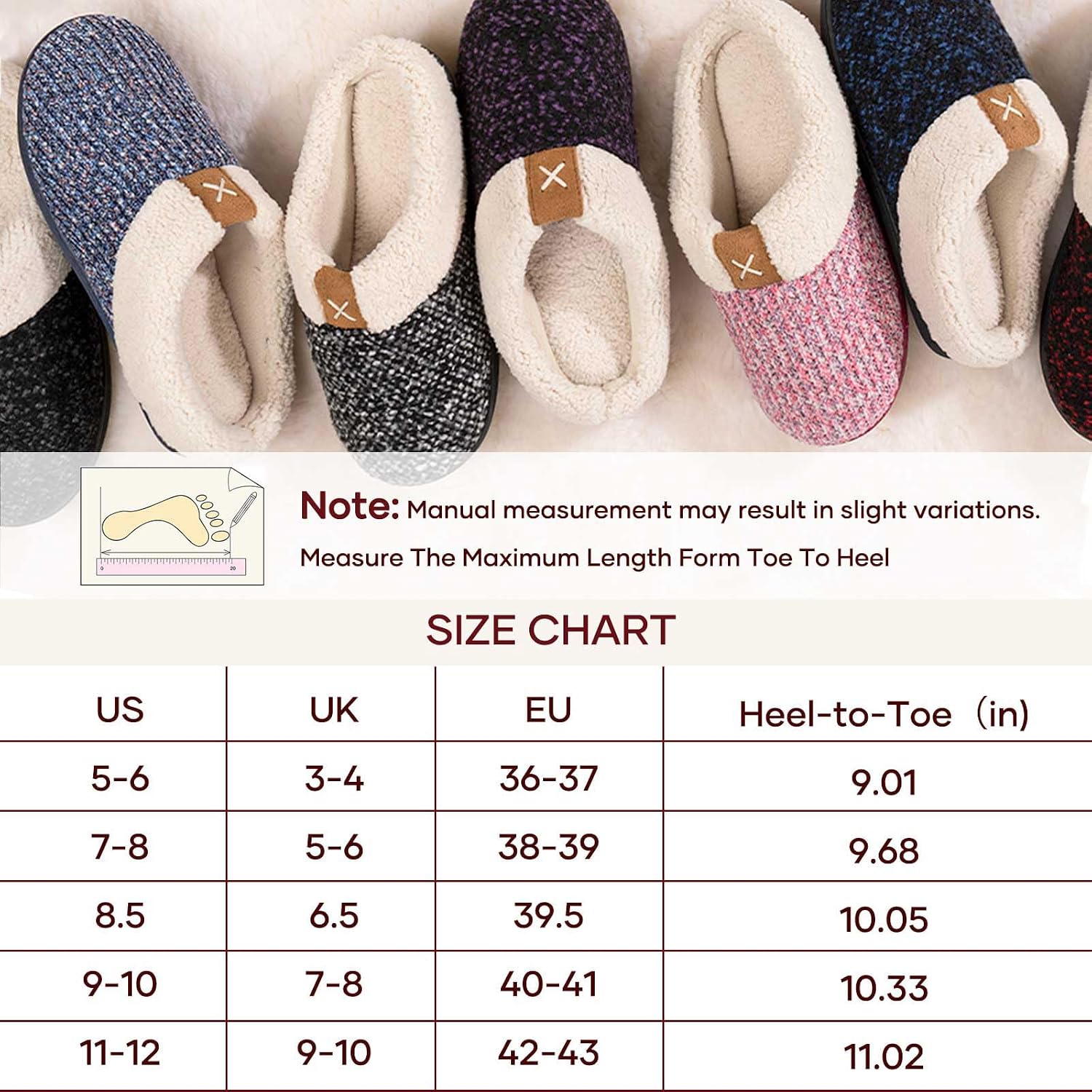 Thumbnail 6 de ULTRAIDEAS Ladies' Cozy Memory Foam Slippers: Fuzzy Wool-Like Plush Lined House Shoes