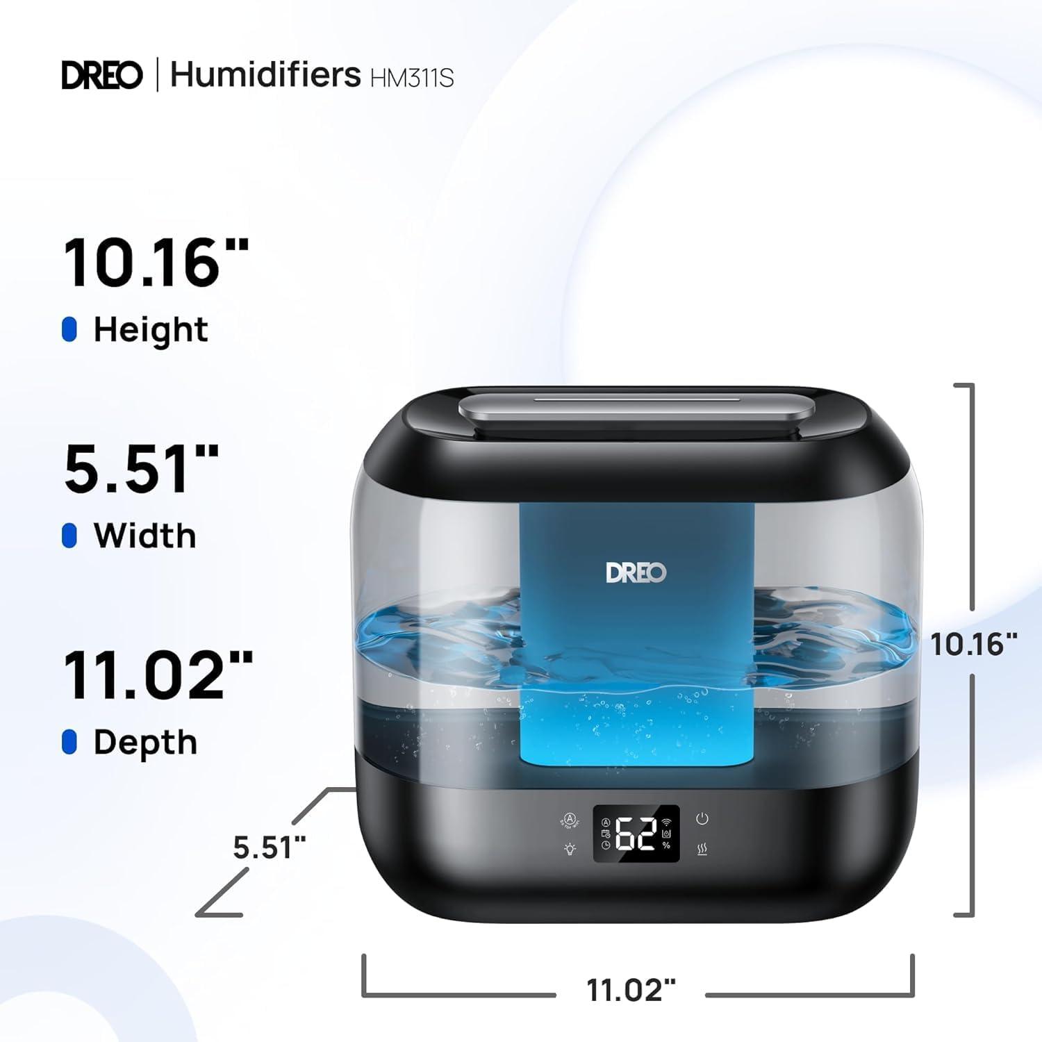 Detalle 2 de Dreo Humidificateur intelligent 4 L pour chambre