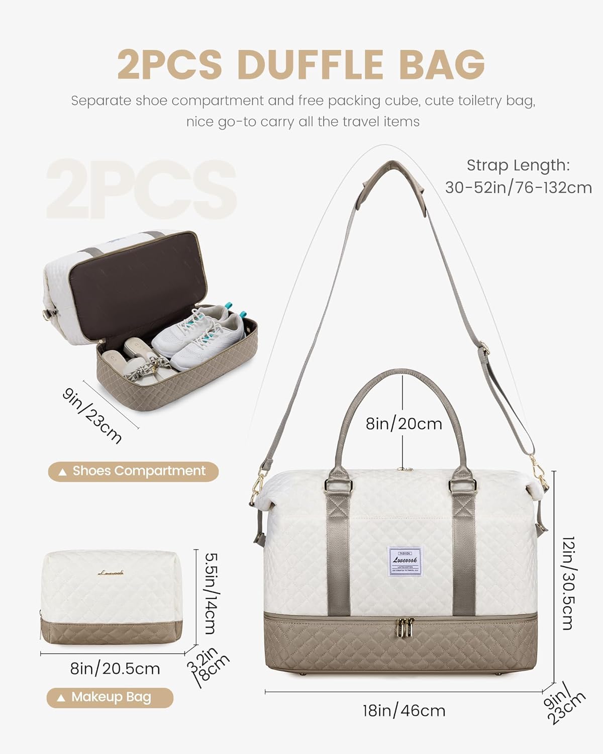Thumbnail 1 de LOVEVOOK Travel Duffel Bags for Women: Large Carry-On with Shoe Compartment