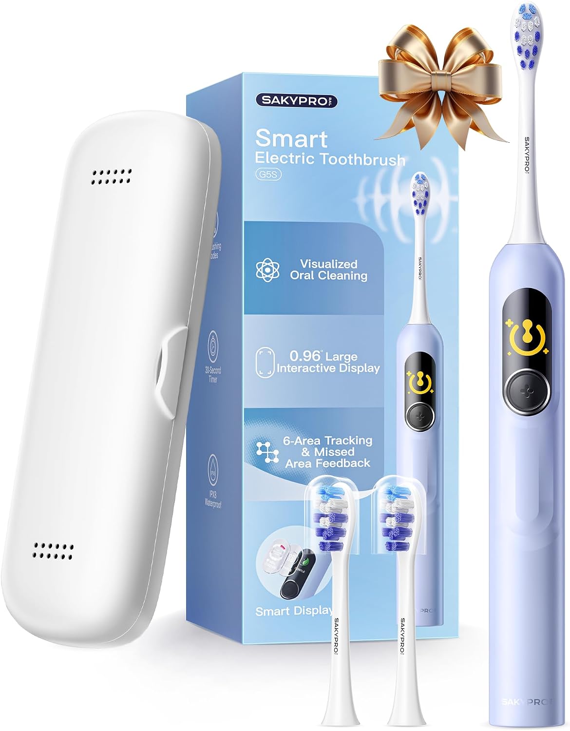 Detalle de SAKYPRORAL Kids Electric Toothbrush for Boys & Teens (6-15) with Smart Screen and 150-Day Battery