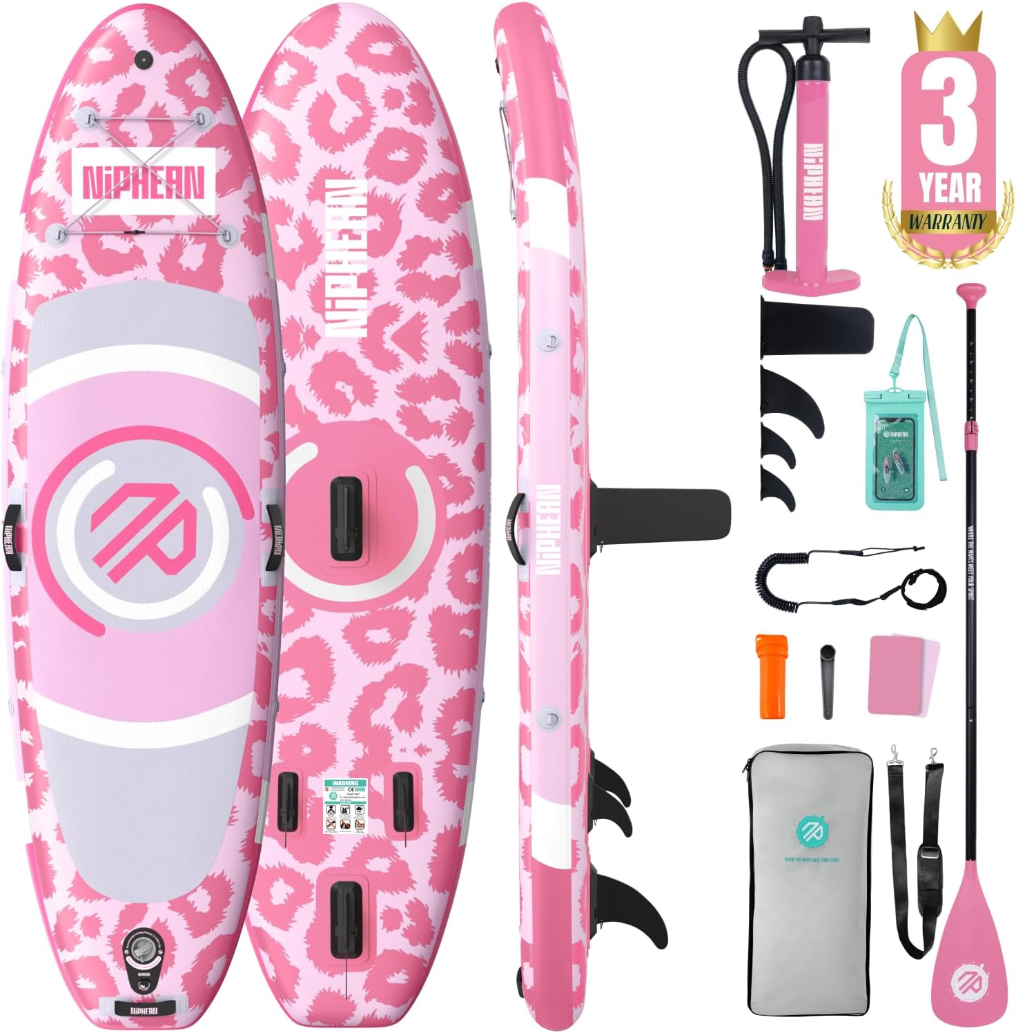 Detalle de Niphean Ultra-Light Inflatable Paddle Board (10') with StabilTrac Fin and All-in-One Accessories