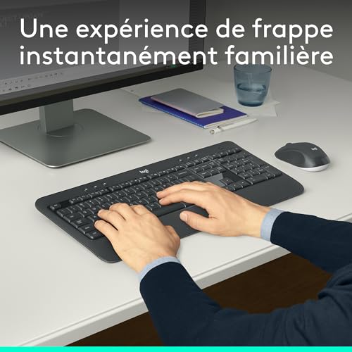 Detalle 2 de Logitech MK540 Combo Clavier Souris sans Fil pour Windows — Confort et productivité