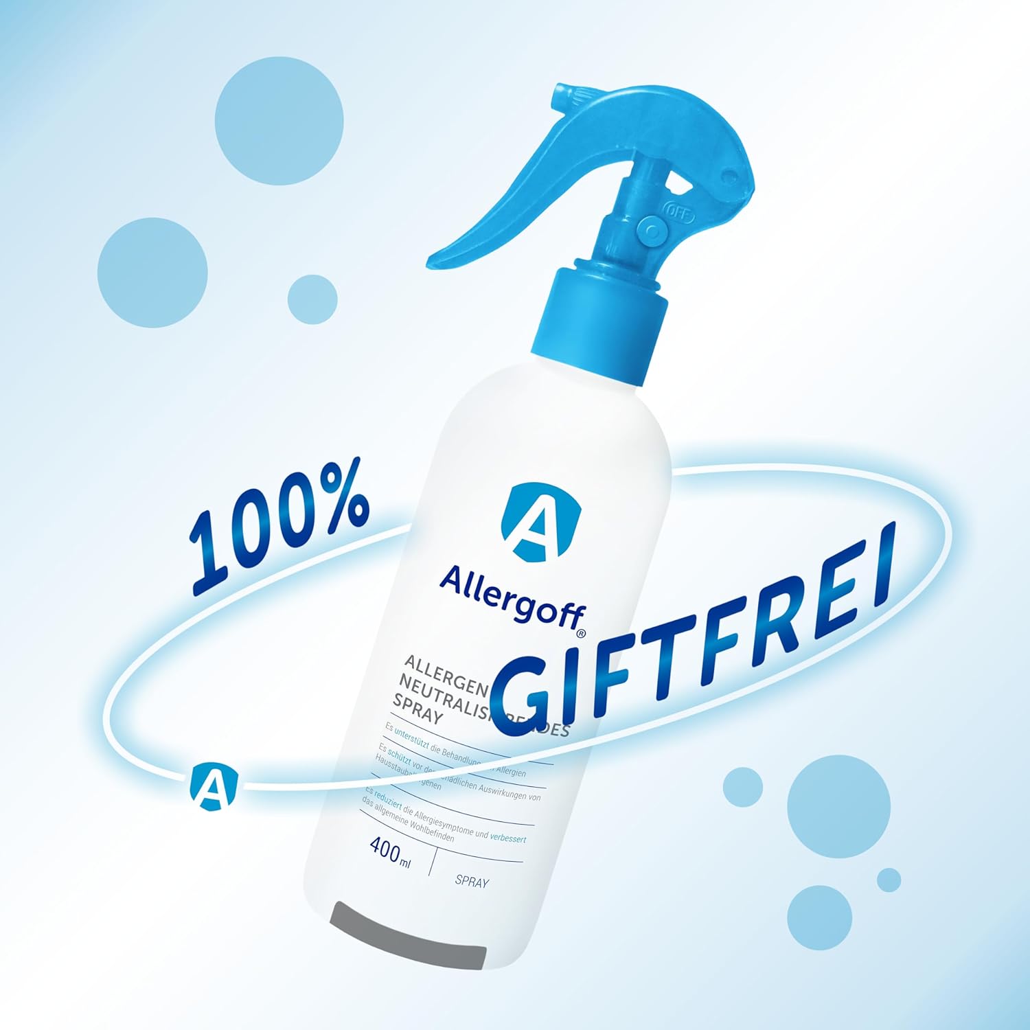 Detalle 2 de Allergoff Milbenspray 400 ml – Allergenspray gegen Milben für Matratzen & Polster