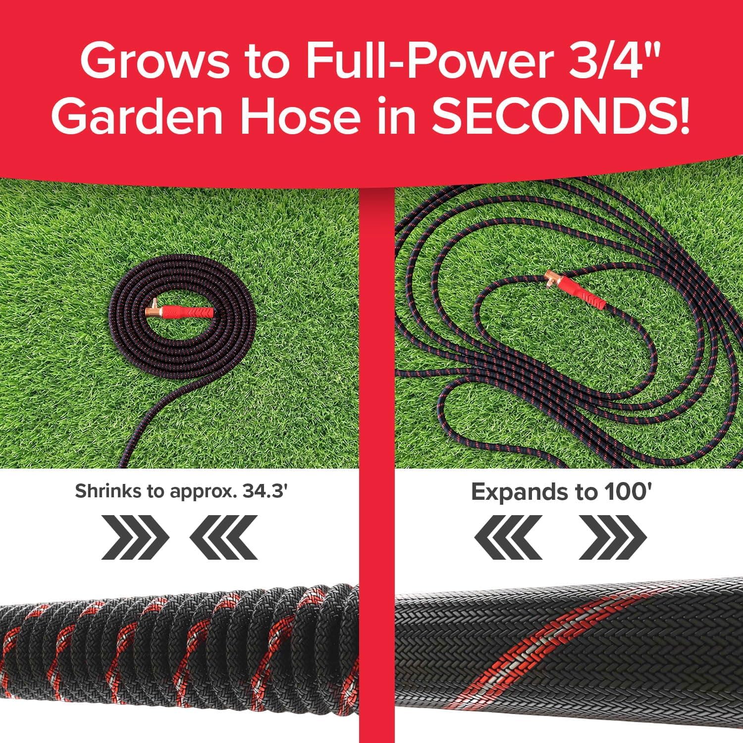 Detalle 2 de Pocket Hose Ballistic 100 FT Expandable Garden Hose: A Compact, Durable Soaker for Everyday watering