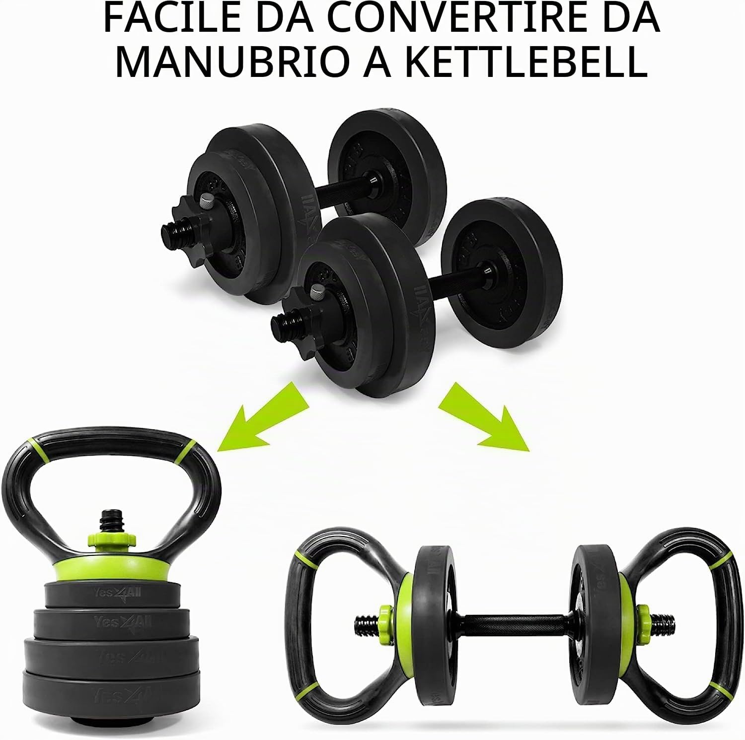 Detalle de Yes4All impugnatura regolabile per kettlebell: convertitore di piastre di peso