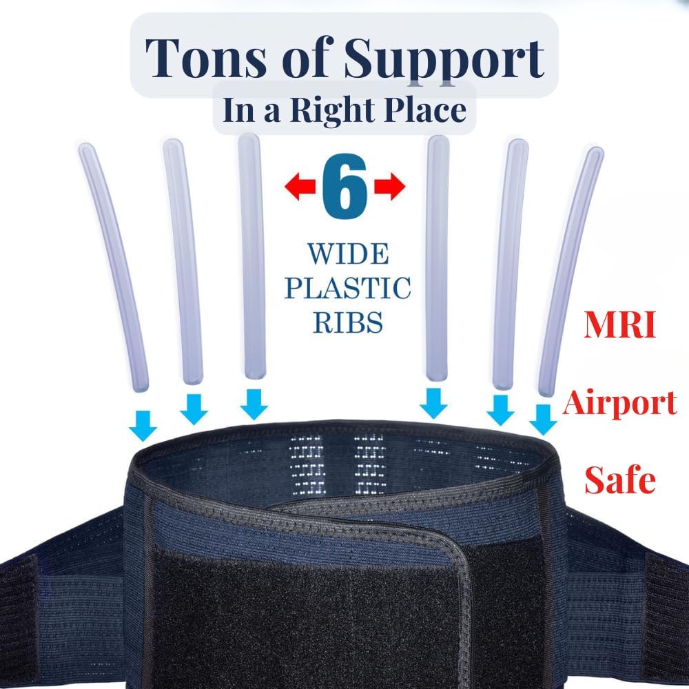 Detalle de AVESTON Back Support Lower Back Brace for Pain Relief (Large)