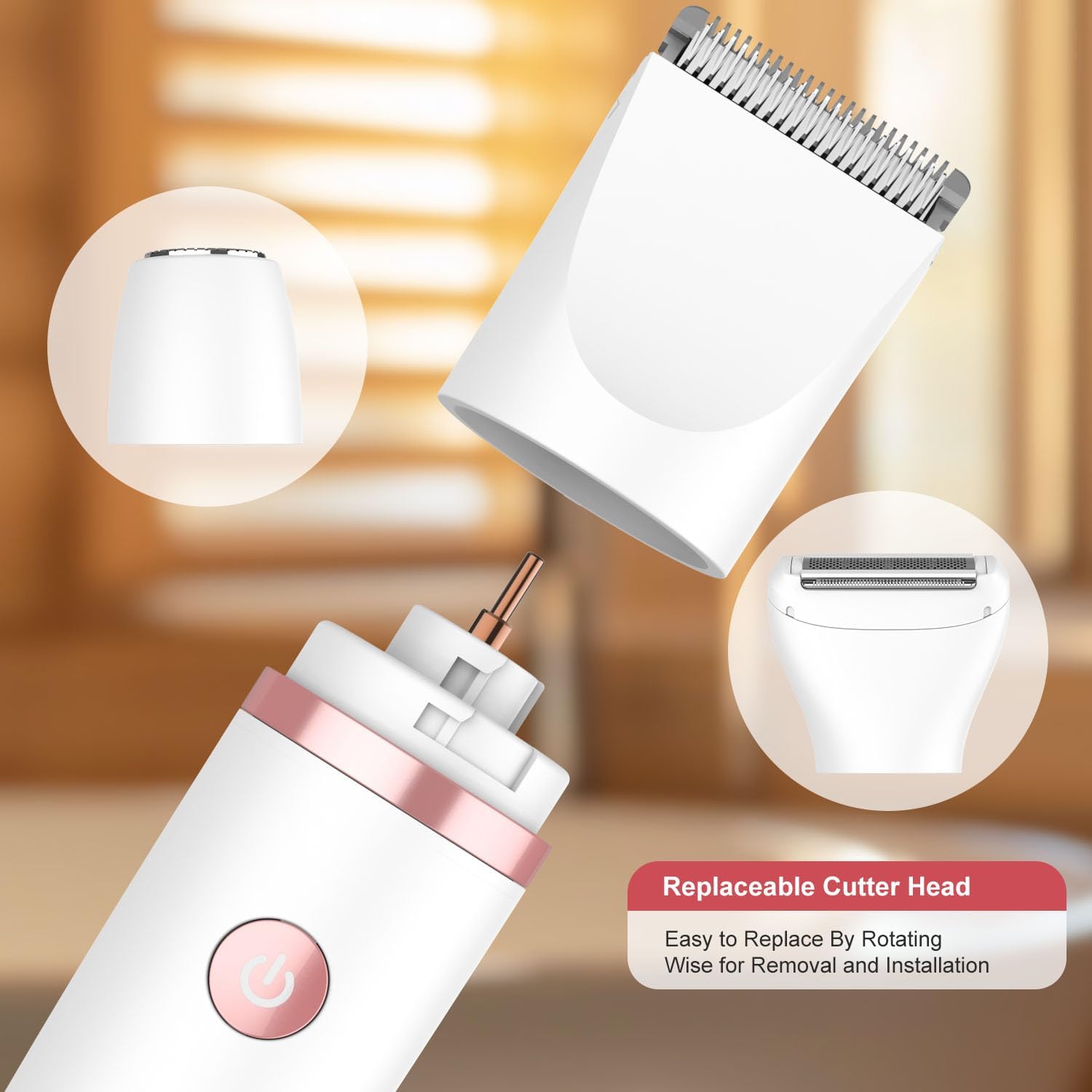 Thumbnail 6 de Scttomon Damenrasierer 3-in-1: Gesicht, Achseln, Beine, Arme & Intimrasur – wasserdicht, LCD-Display, USB-Ladung