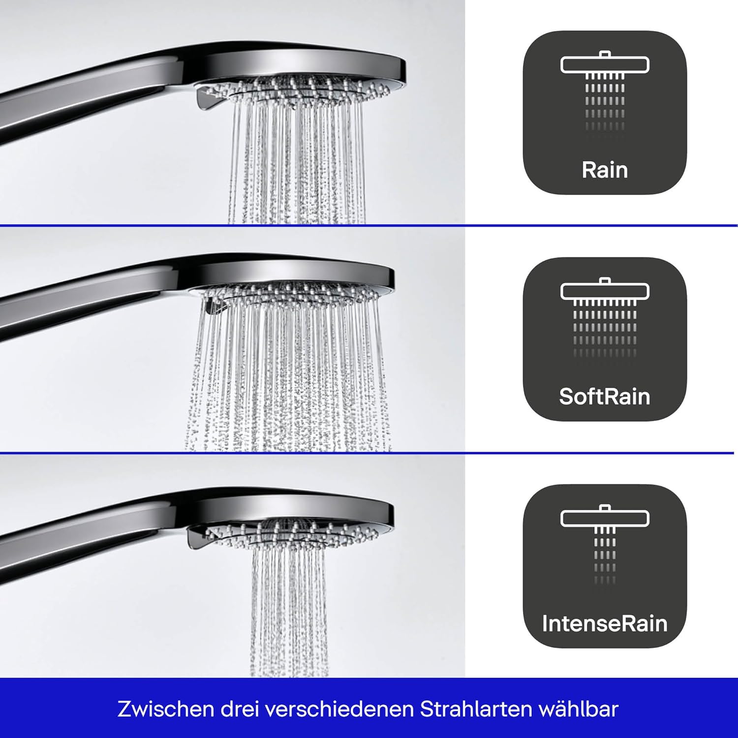 Thumbnail 4 de Duravit Universal Duschkopf – Duschbrause mit 3 Strahlarten (Rain, Intense Rain, Soft Rain) Ø 110 mm, MinusFlow, EasyClean, UV0650017010