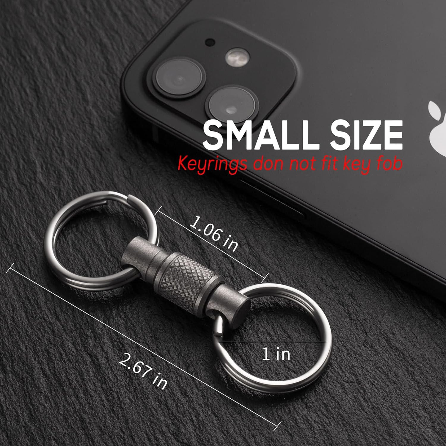 Thumbnail 4 de FEGVE Titanium Quick Release Swivel Keychain: Detachable, Heavy-Duty Titanium Key Holder