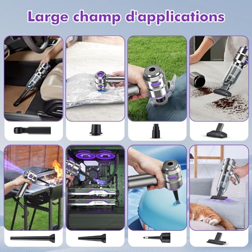 Detalle de Micisty Aspirateur Voiture 4 en 1 — Puissant sans fil 28 000 Pa