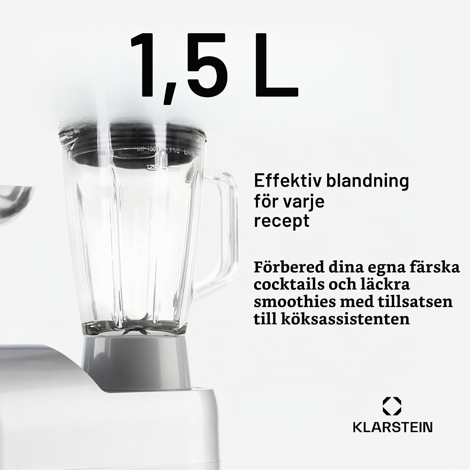 Detalle 2 de Klarstein Lucia Argentea matberedare, 1800 W, 5 l, köttkvarn och mixer