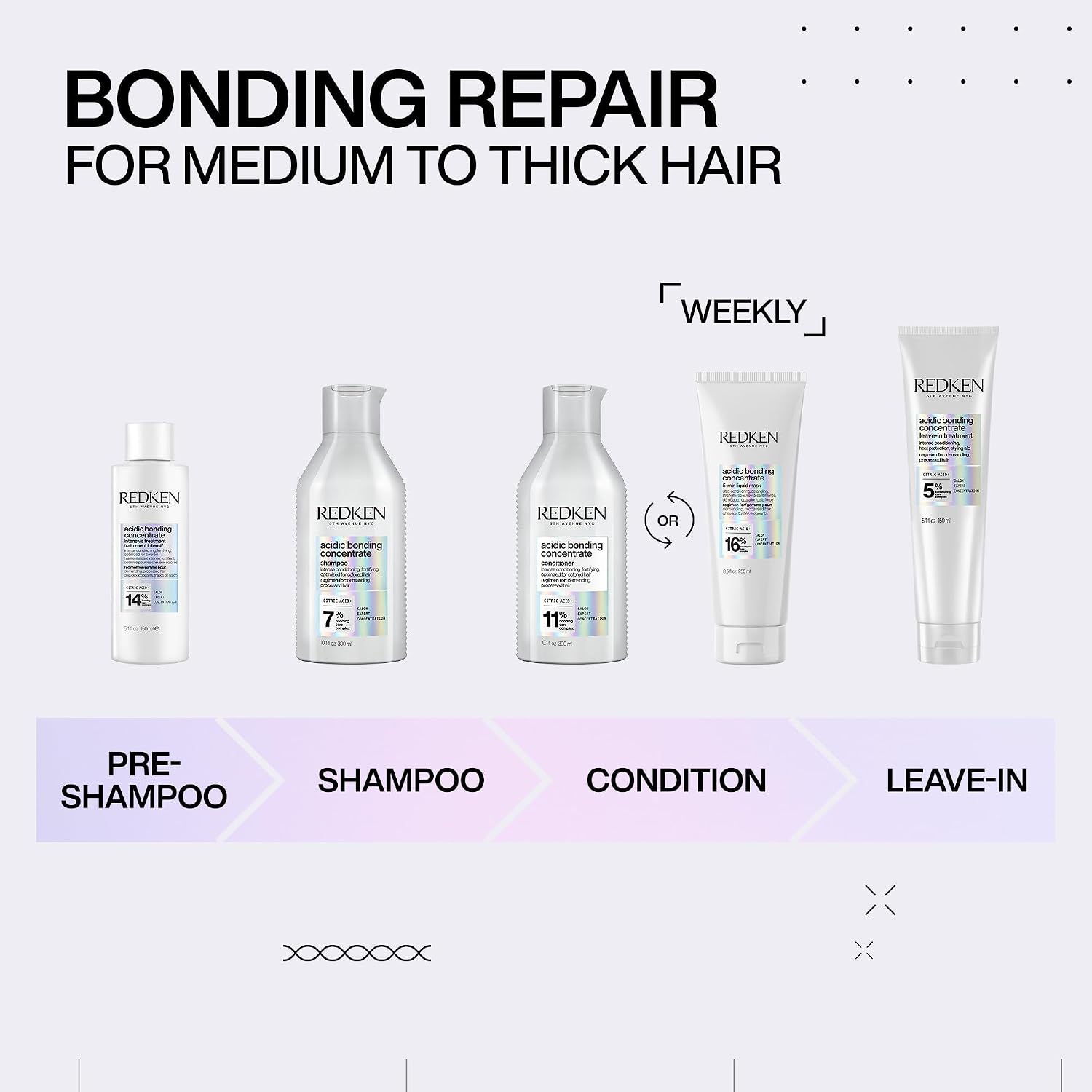 Thumbnail 6 de Redken Acidic Bonding Concentrate Shampoo – Pflegendes Haarshampoo mit intensivem Schutz vor Farbverlust (300 ml)