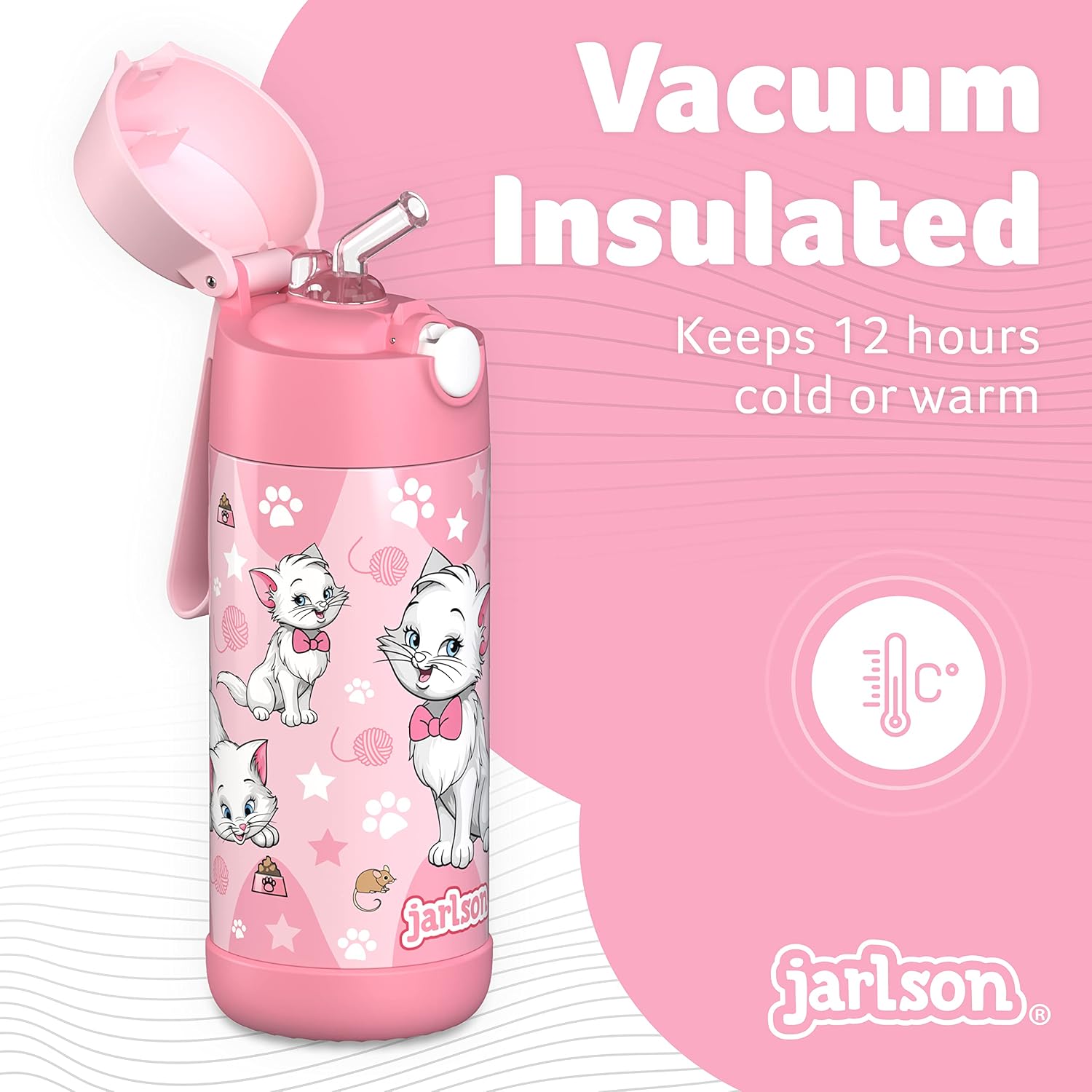 Thumbnail 1 de Jarlson Borraccia Termica Bambini 350ml CHARLI con cannuccia – Acciaio inox 304, senza BPA