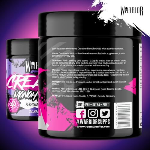 Thumbnail 1 de Warrior Creatine Monohydrate Powder 300g Pure Micronised – Clean, Vegan Strength Support