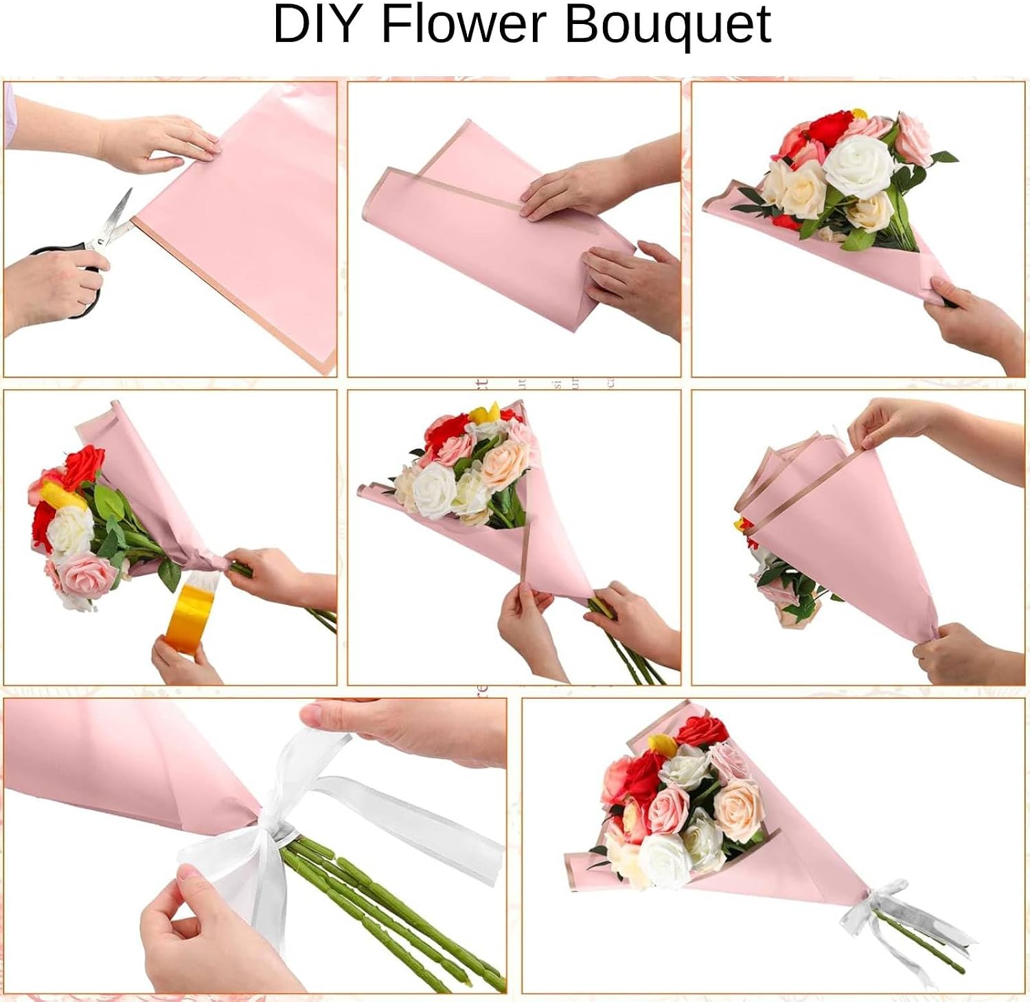 Detalle 1 de MtnLaur blomsterpapper, 20 ark 58 x 58 cm med guldkant
